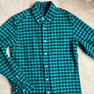 J.Crew Slim Fit Green and Black Button down Oxford Shirt size Small
